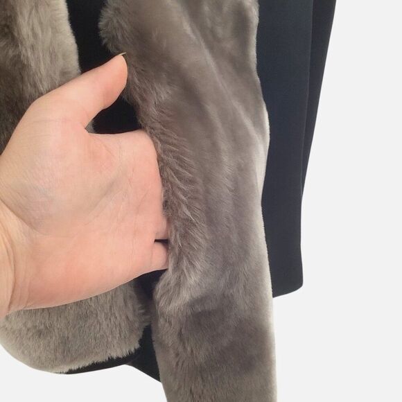 VINTAGE 60s Open Front Faux Fur and Suede Paneled Coat Patchwork Mixed Media - Picture 7 of 10